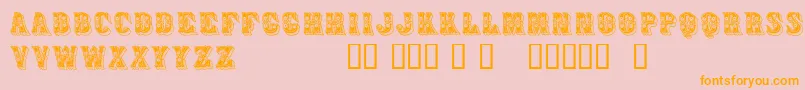 Azteak Font – Orange Fonts on Pink Background