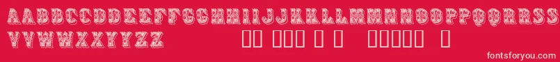Azteak-fontti – vaaleanpunaiset fontit punaisella taustalla