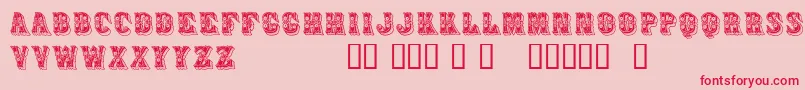 Azteak Font – Red Fonts on Pink Background