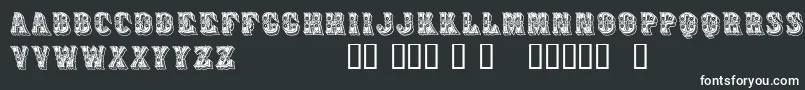 Azteak-fontti – valkoiset fontit mustalla taustalla