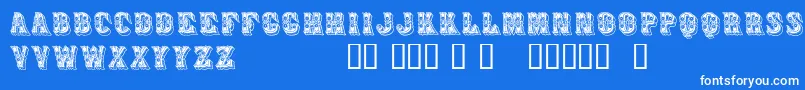 フォントAzteak – 青い背景に白い文字