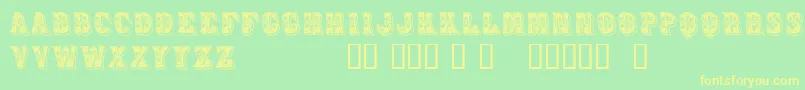 Azteak-fontti – keltaiset fontit vihreällä taustalla