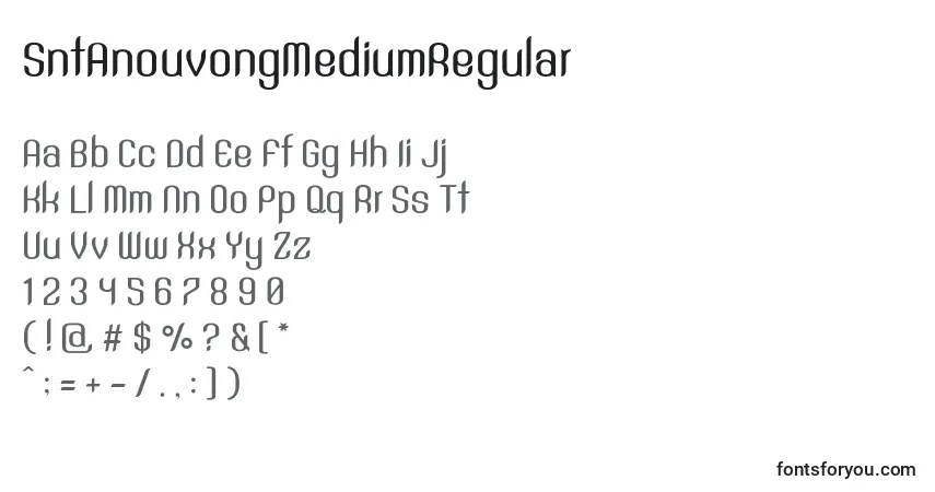 A fonte SntAnouvongMediumRegular (16153) – alfabeto, números, caracteres especiais