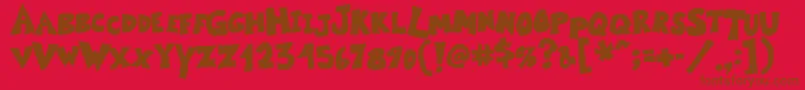 KartooneSolid Font – Brown Fonts on Red Background