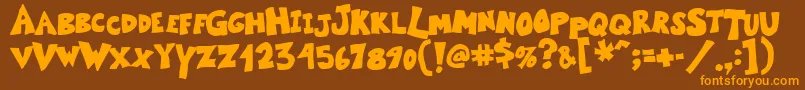 KartooneSolid Font – Orange Fonts on Brown Background