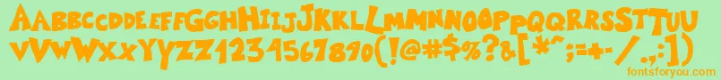 KartooneSolid Font – Orange Fonts on Green Background