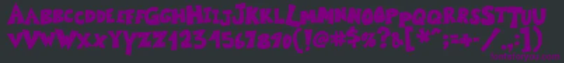 Czcionka KartooneSolid – fioletowe czcionki na czarnym tle