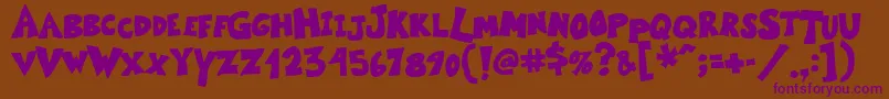 KartooneSolid Font – Purple Fonts on Brown Background