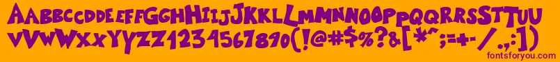 KartooneSolid Font – Purple Fonts on Orange Background