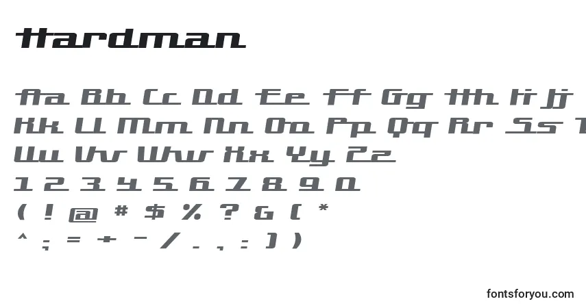 Schriftart Hardman – Alphabet, Zahlen, spezielle Symbole