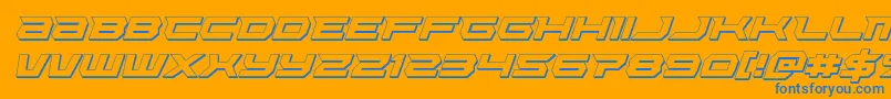 Lethalforce3Dital Font – Blue Fonts on Orange Background