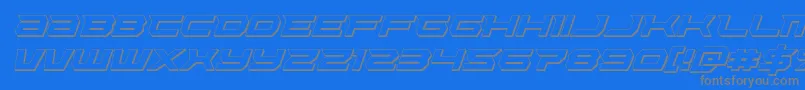 Lethalforce3Dital Font – Gray Fonts on Blue Background