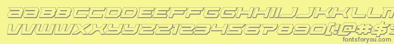 Lethalforce3Dital-fontti – harmaat kirjasimet keltaisella taustalla