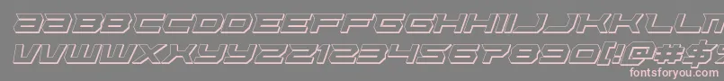 フォントLethalforce3Dital – 灰色の背景にピンクのフォント
