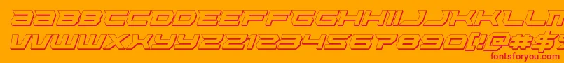Fonte Lethalforce3Dital – fontes vermelhas em um fundo laranja