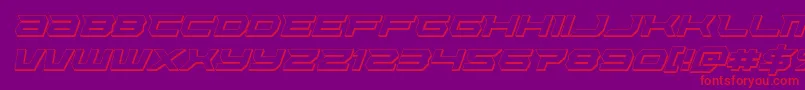 Lethalforce3Dital-Schriftart – Rote Schriften auf violettem Hintergrund