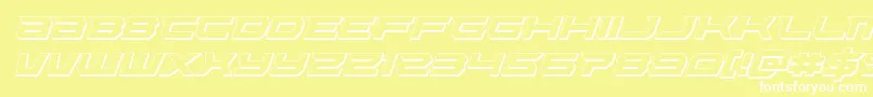 Шрифт Lethalforce3Dital – белые шрифты на жёлтом фоне