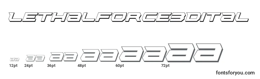 Размеры шрифта Lethalforce3Dital