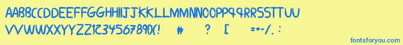 AOceanBetweenUs Font – Blue Fonts on Yellow Background