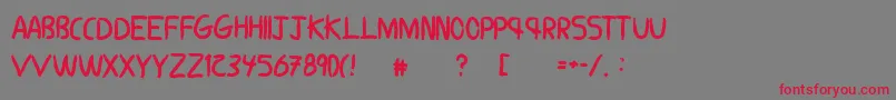 AOceanBetweenUs Font – Red Fonts on Gray Background