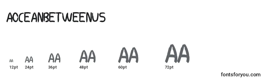 Размеры шрифта AOceanBetweenUs