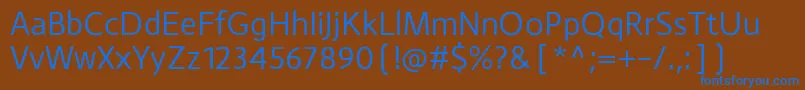 Czcionka MonsalRegular – niebieskie czcionki na brązowym tle