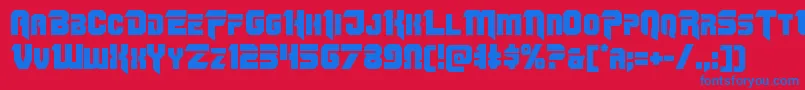 Omegaforce12 Font – Blue Fonts on Red Background
