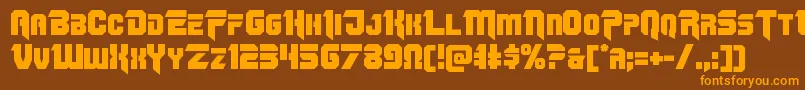 Omegaforce12 Font – Orange Fonts on Brown Background