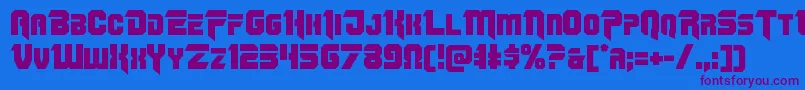 Omegaforce12-Schriftart – Violette Schriften auf blauem Hintergrund