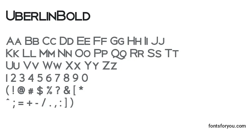 Schriftart UberlinBold – Alphabet, Zahlen, spezielle Symbole