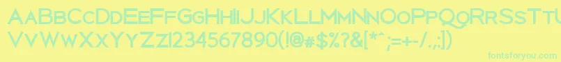 Fonte UberlinBold – fontes verdes em um fundo amarelo