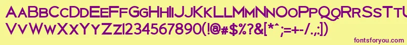 UberlinBold Font – Purple Fonts on Yellow Background
