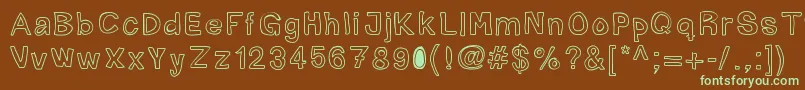 Mogghla-fontti – vihreät fontit ruskealla taustalla