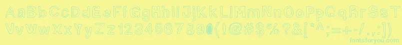 Mogghla Font – Green Fonts on Yellow Background