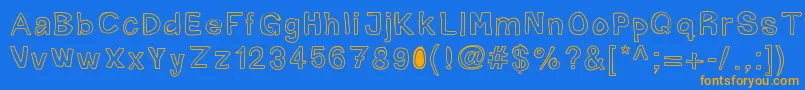 Mogghla Font – Orange Fonts on Blue Background