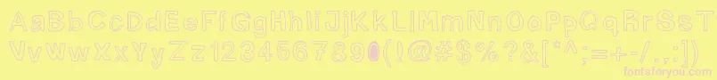 Mogghla-Schriftart – Rosa Schriften auf gelbem Hintergrund