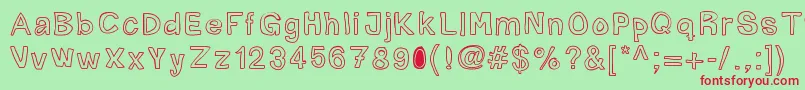 Mogghla-fontti – punaiset fontit vihreällä taustalla