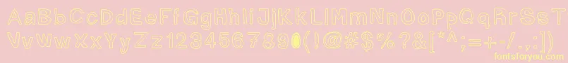 Mogghla Font – Yellow Fonts on Pink Background