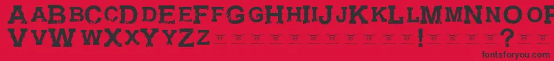 Шрифт GunfighteracademyRegular – чёрные шрифты на красном фоне