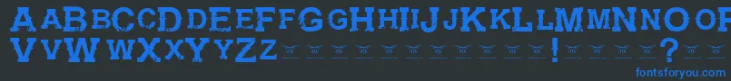 Шрифт GunfighteracademyRegular – синие шрифты на чёрном фоне
