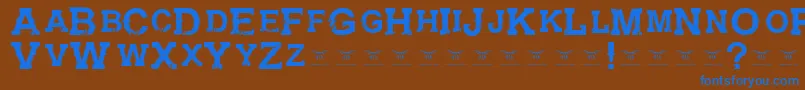 GunfighteracademyRegular Font – Blue Fonts on Brown Background