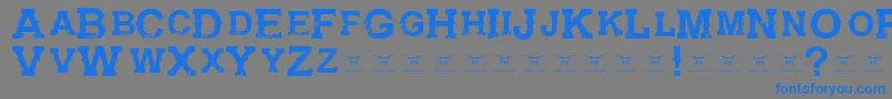 フォントGunfighteracademyRegular – 灰色の背景に青い文字