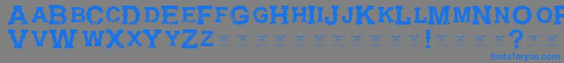 GunfighteracademyRegular Font – Blue Fonts on Gray Background