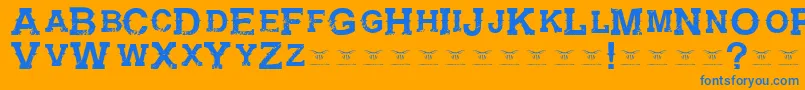 Шрифт GunfighteracademyRegular – синие шрифты на оранжевом фоне