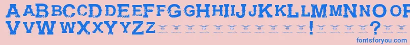 フォントGunfighteracademyRegular – ピンクの背景に青い文字