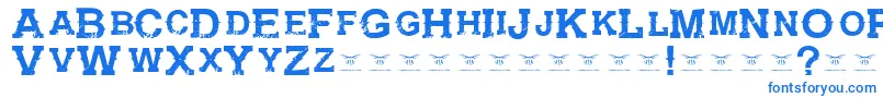 フォントGunfighteracademyRegular – 白い背景に青い文字