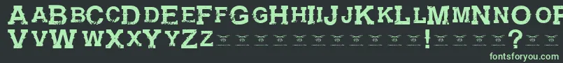 フォントGunfighteracademyRegular – 黒い背景に緑の文字