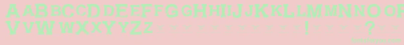 フォントGunfighteracademyRegular – ピンクの背景に緑の文字