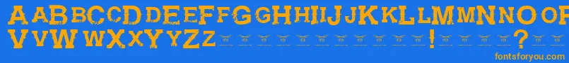 Шрифт GunfighteracademyRegular – оранжевые шрифты на синем фоне
