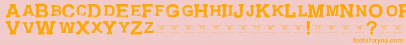GunfighteracademyRegular-fontti – oranssit fontit vaaleanpunaisella taustalla